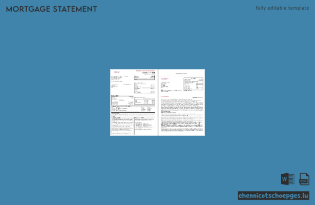 Hypothekenabrechnung der Pakistan Silkbank im Word- und PDF-Format, 3 Seiten, Beispielvorschau 1-2